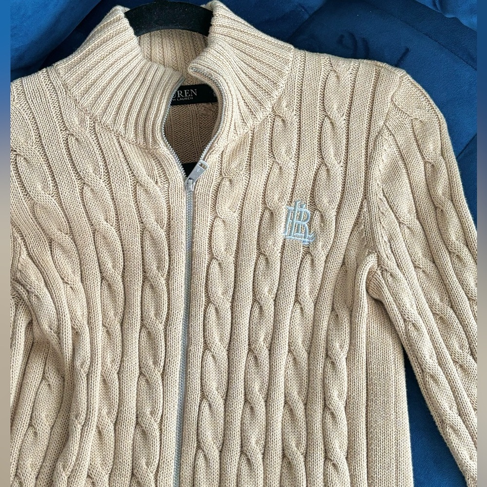 Ralph Lauren Cable Knit Zip Sweater